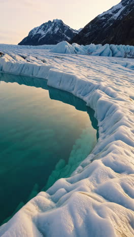 glacial lake at sunrise
