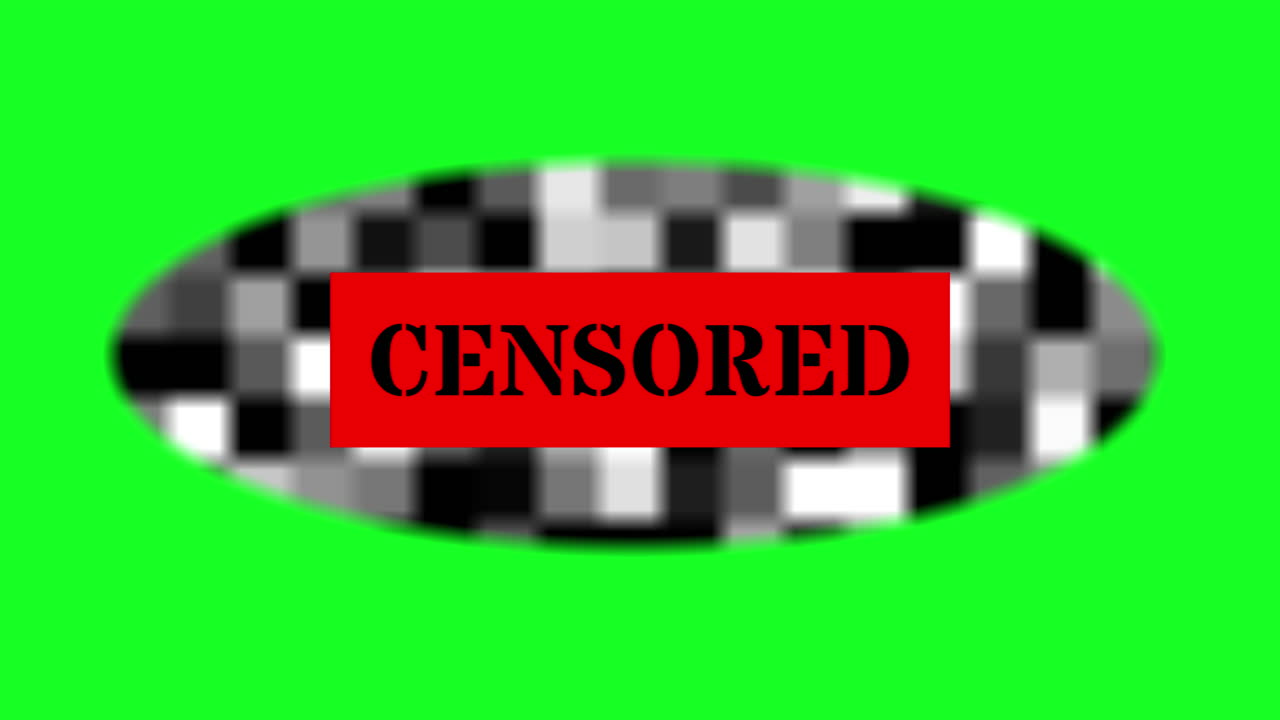 Censored Content with Pixelated Effect on Green Screen