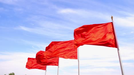 red flag waving on the wind