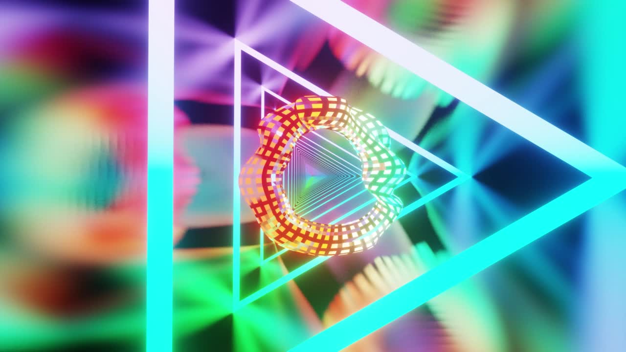 레이저 쇼 배경 vj 루프와 함께 거울 터널에서 정의되지 않은 그림