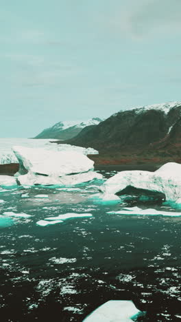 aerial view of an iceberg in the arctic