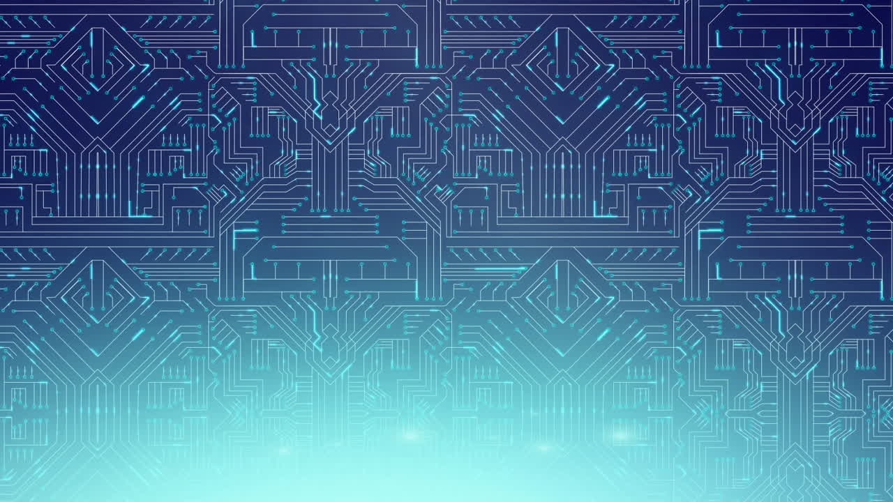 어두운 파란색 배경에 있는 컴퓨터 회로판