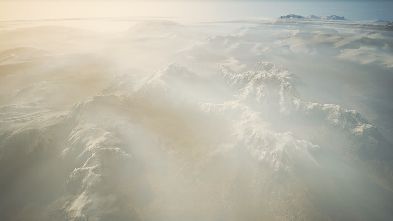 알프스 산맥의 공중 촬영 비행