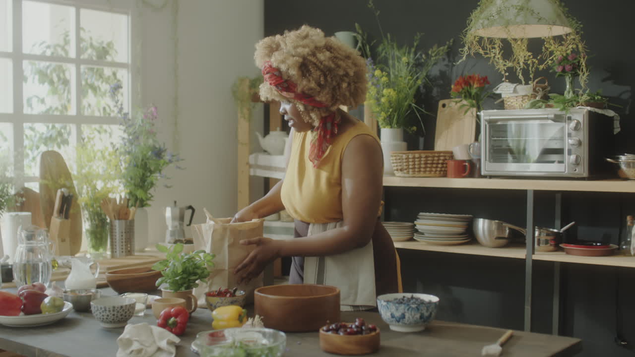 Female Food Blogger Filming Baking Recipe