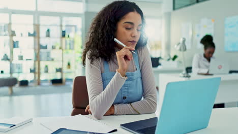 woman concentrating at work