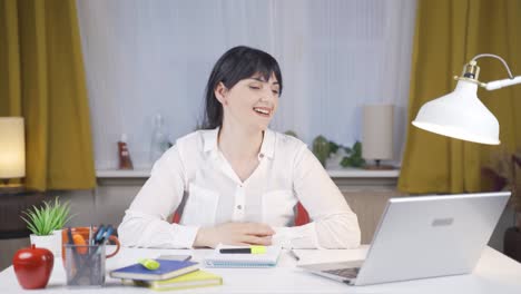 vivacious female student.