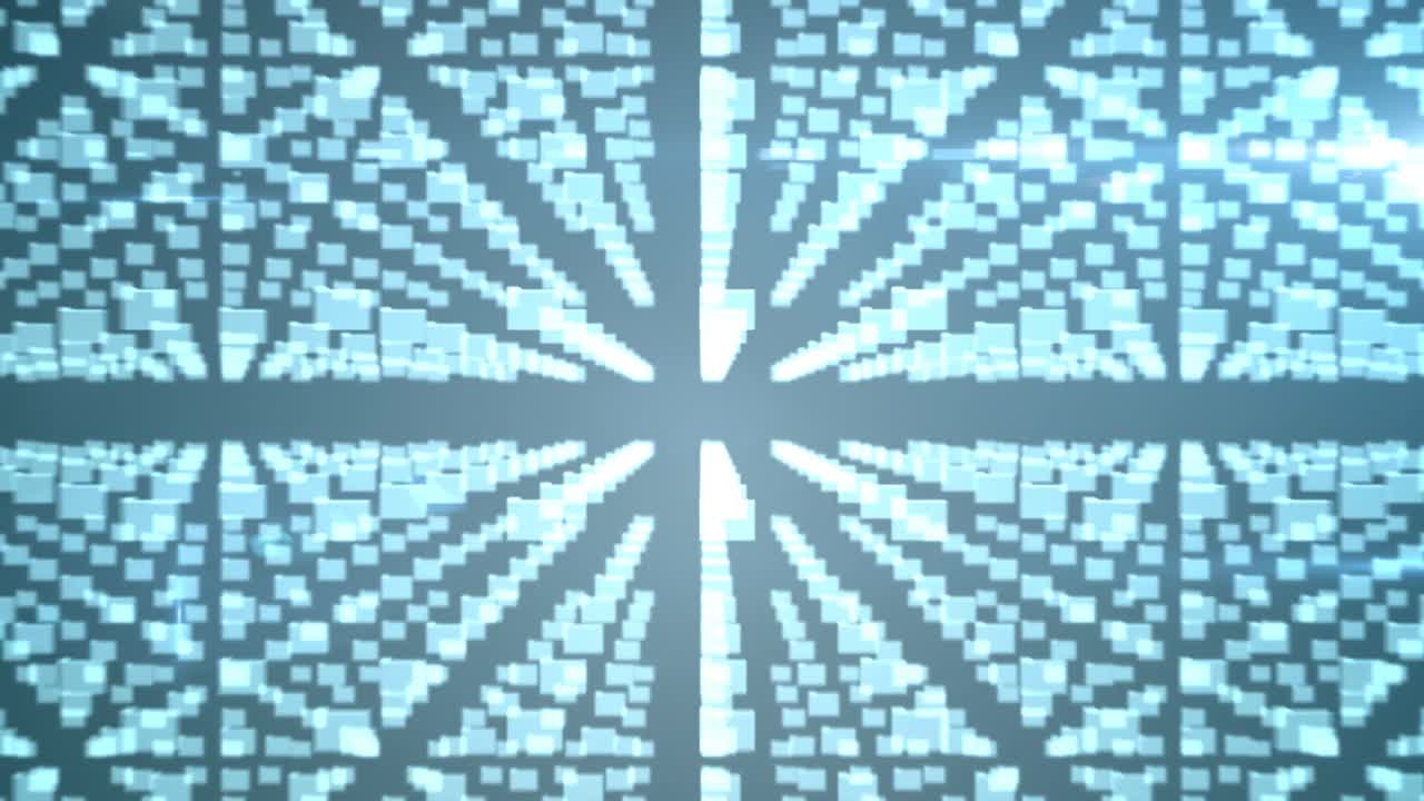 Futuristic padlock against digitally generated background