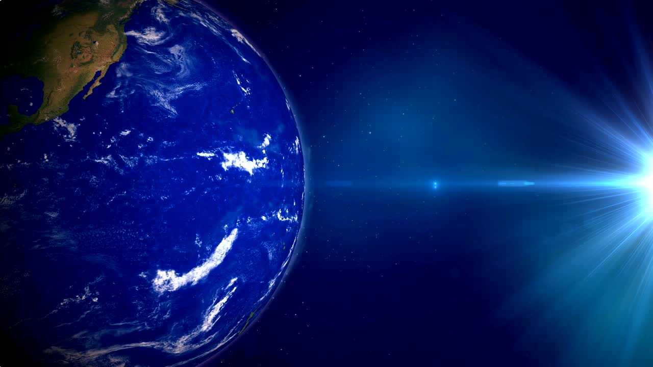 우주에서 4k 지구 - 회전하는 행성 완전히 조명 스 비디오