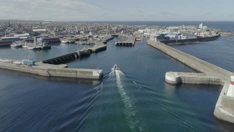 aerial footage of fraserburgh harbour in aberdeenshire