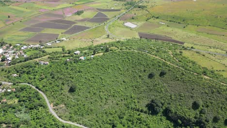 laguna en medio del bosque con drone