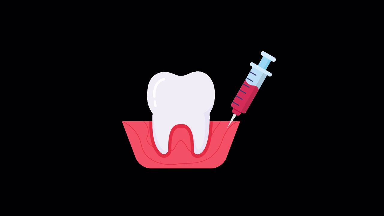 Dental Anesthesia Injection into Gum with Syringe Animation