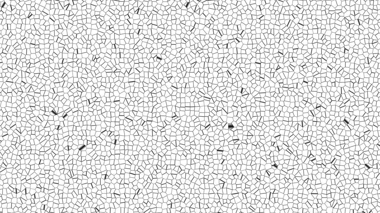 Geometric pattern background in motion. White cells backdrop. Loop animation footage