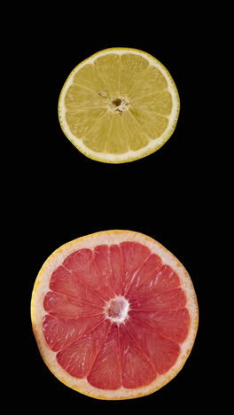 pattern of animated citrus fruits in vertical