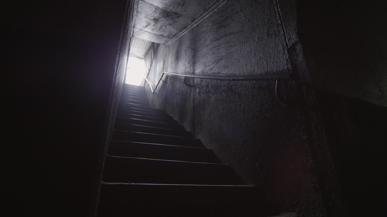 Parkour Athlete Running Downstairs