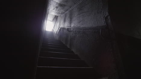 parkour athlete running downstairs