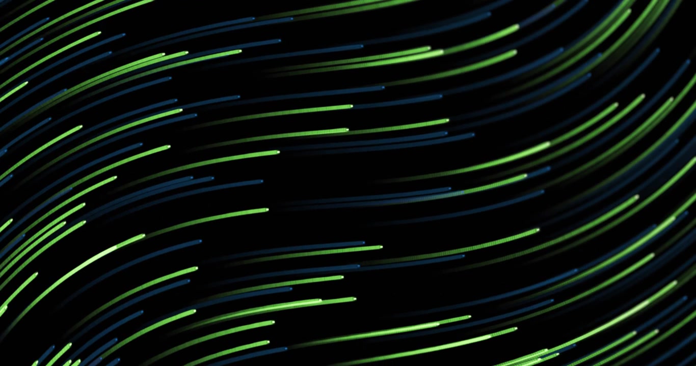 Animazione di scie luminose su sfondo nero