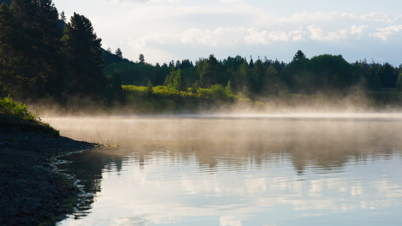 Misty Morning on a Serene Lake