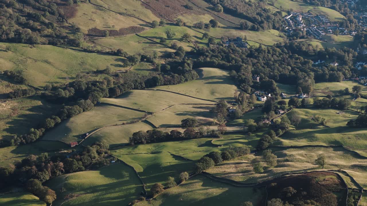 Aerial View of the Beautiful Lake District in England