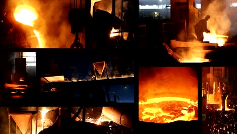 working in a foundry, steel mill