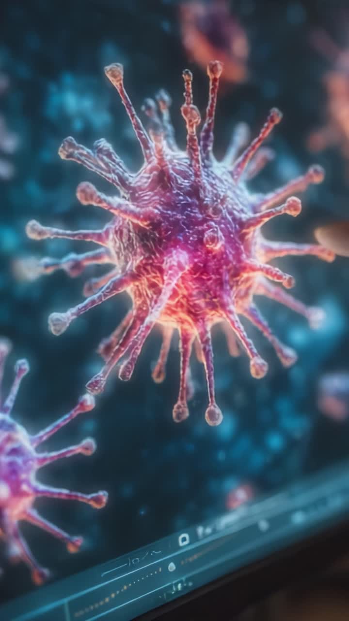 Microscopic Visualization of a Virus: A Detailed Look at Viral Structure and Characteristics in High-Resolution Imagery