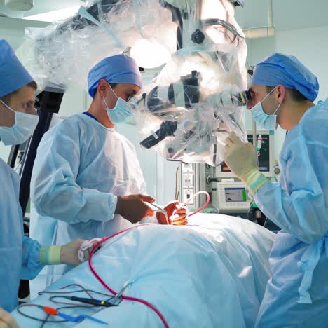 neurosurgery team in operating room