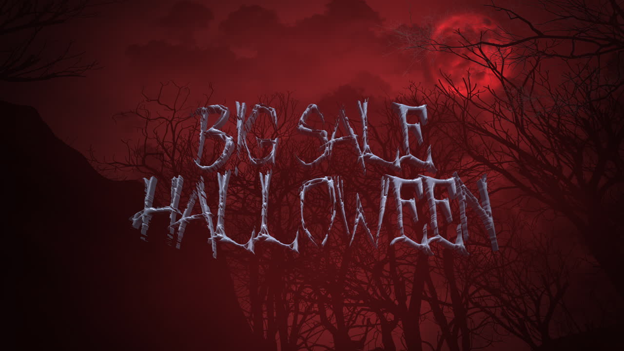 밤에 신비로운 숲과 달과 함께 할로윈 큰 판매