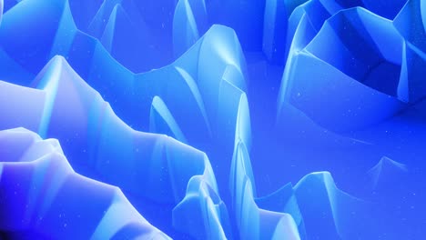 beautiful abstract 3d surface with glitter sparkles, abstract 3d waves run on surface in loop. blue gradient, soft matte material with light inner glow. smoothly 4k animation