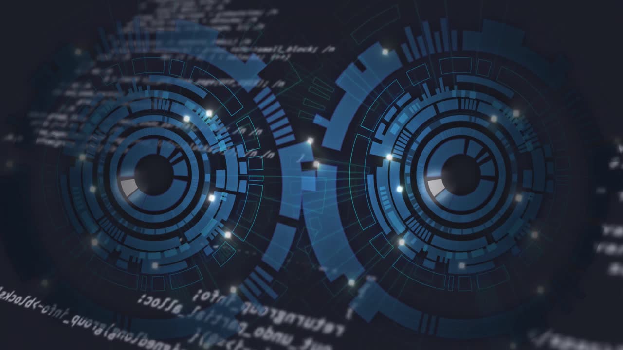 animación del escaneo del alcance y el procesamiento de datos sobre fondo negro