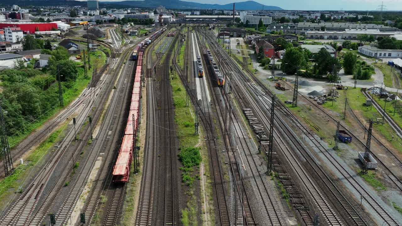 독일 다름슈타트 에 있는 기차 정거장 의 공중 사진