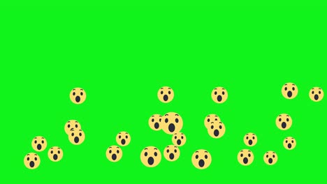 face with open mouth animated emoji. smileys emotions icons animation green screen