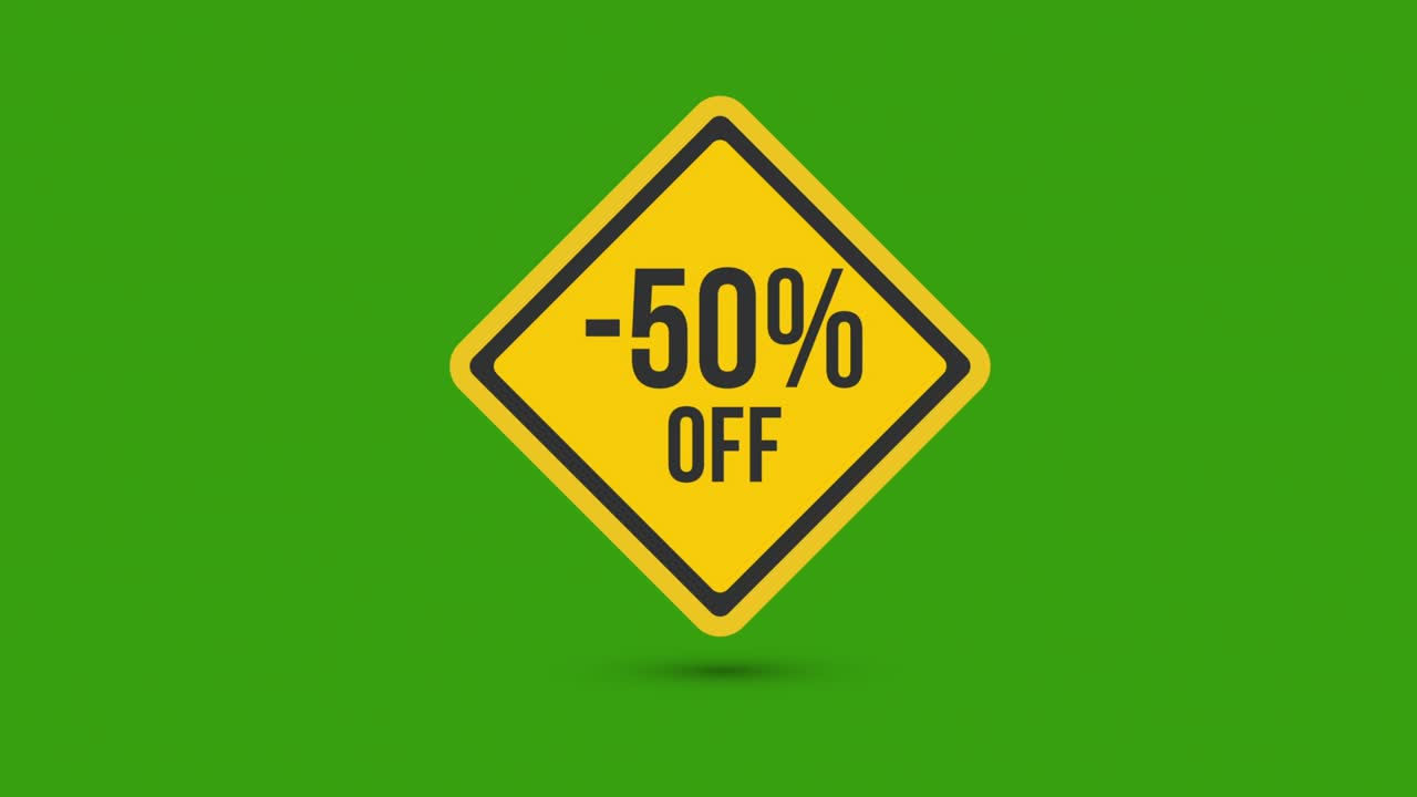 -50% di sconto sul cartello giallo