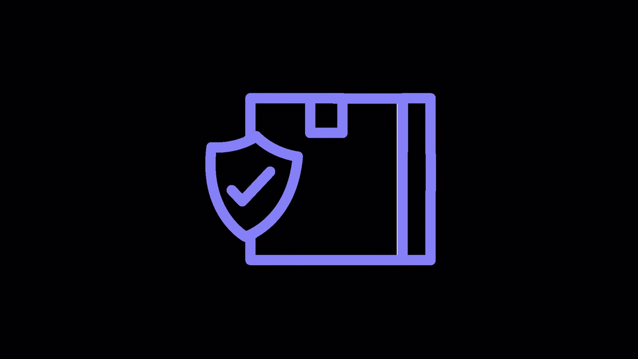 Animated Icon of Secure Package with Shield and Checkmark