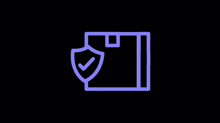 Animated Icon of Secure Package with Shield and Checkmark