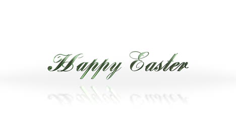 happy easter greeting card cursive in green ink on white background