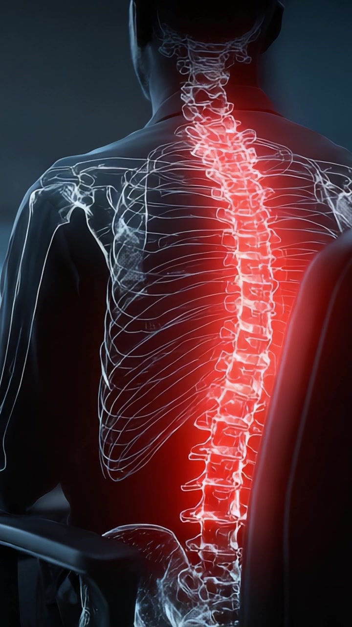 Visualization of the Human Spine: A Dramatic Luminescent Display of the Vertebrae and Spinal Cord Highlighting the Importance of Spinal Health and Posture