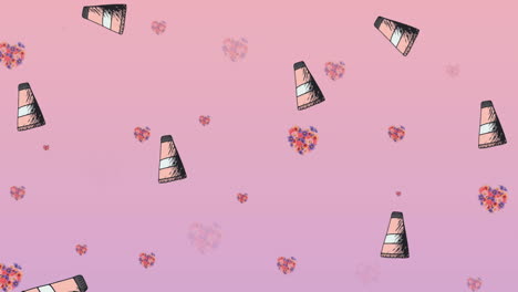 animation of fashion items on pink background