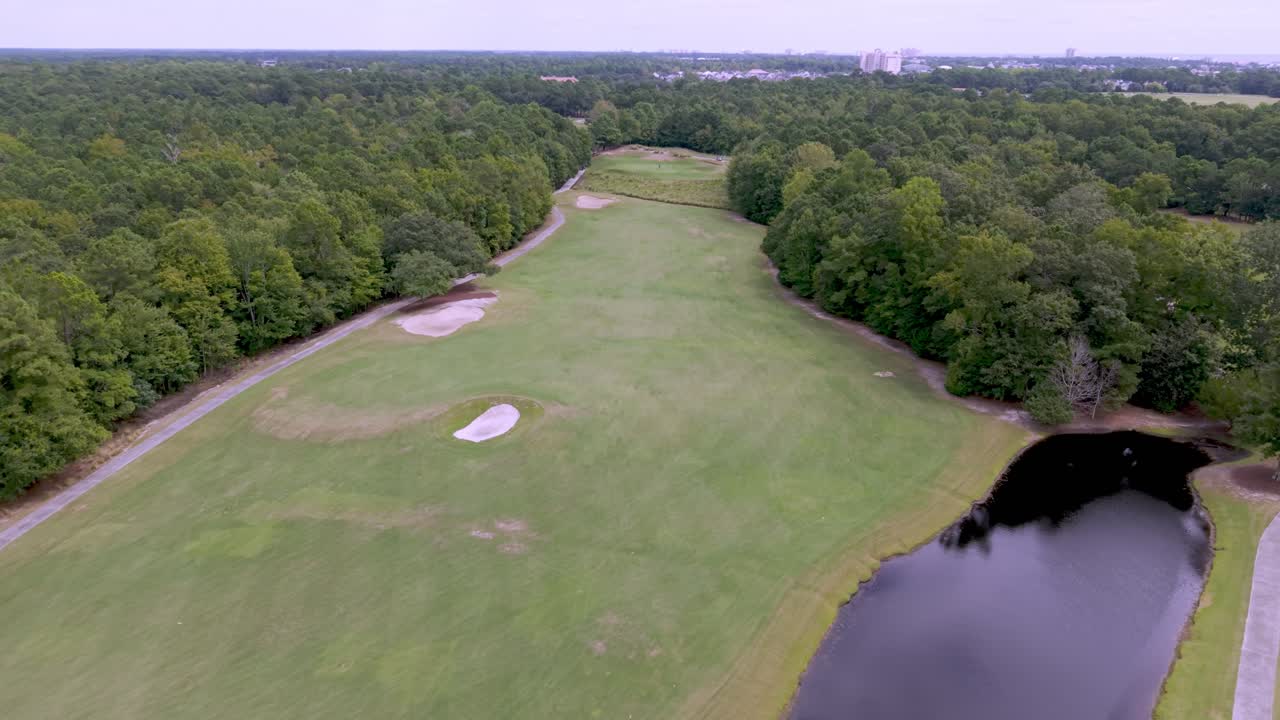 맨발로 내려앉는 골프 코스, 항공 촬영, 노스 머틀 비치, 사우스캐롤라이나