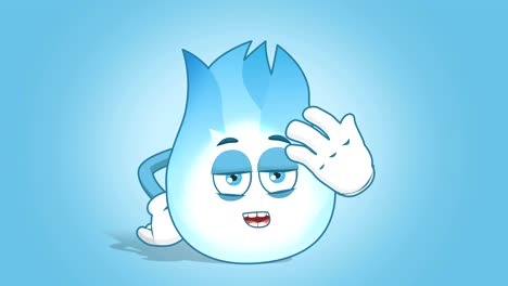 dibujos animados gas llama molesto facepalm descontento con la animación de la cara alfa mate