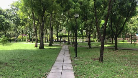 people walking at toa payoh park, singapore, during circuit breaker