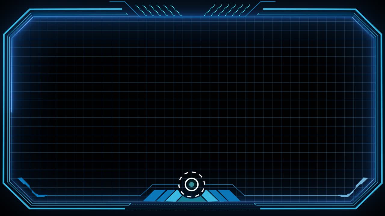 Technology hud loop animation border frame neon lighting color element futuristic viewfinder of the