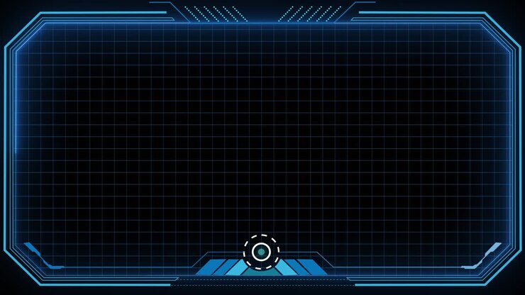 Technology hud loop animation border frame neon lighting color element futuristic viewfinder of the