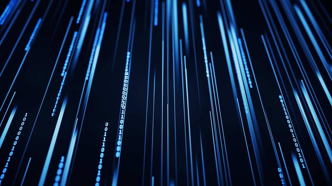 Binary numbers with cyberspace, 3d rendering.