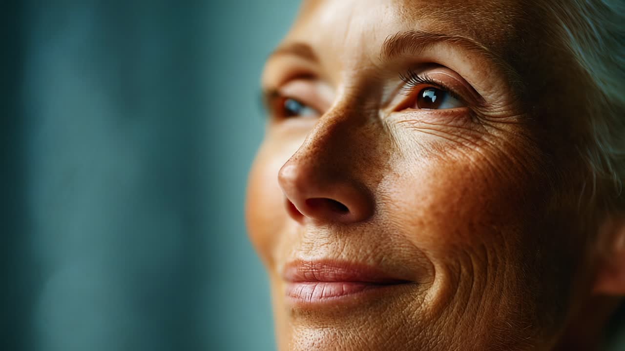 A Journey of Tranquility: Capturing the Essence of Peace and Contentment in a Woman's Serene Expressions Over Time, Showcasing the Depth of Her Emotions and Wisdom