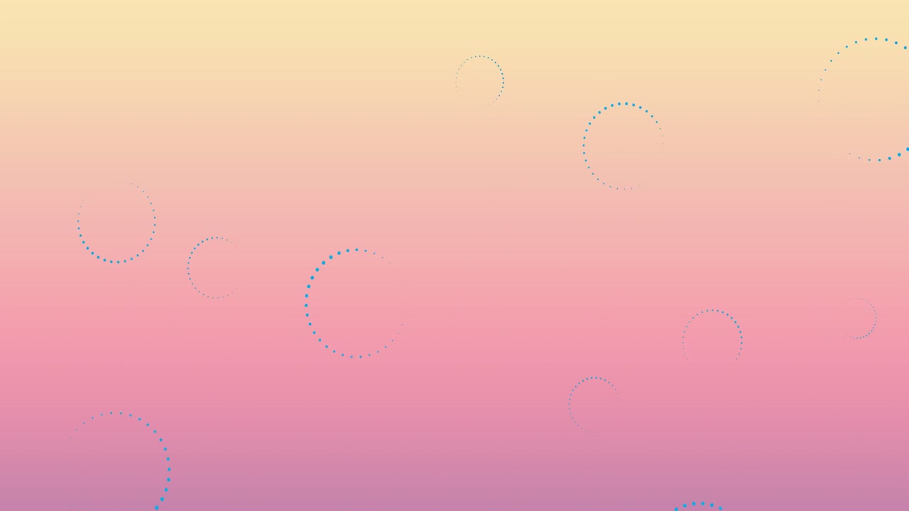 분홍색 그라디언트 배경에 떠다니는 여러 개의 두드러기 아이콘의 디지털 애니메이션