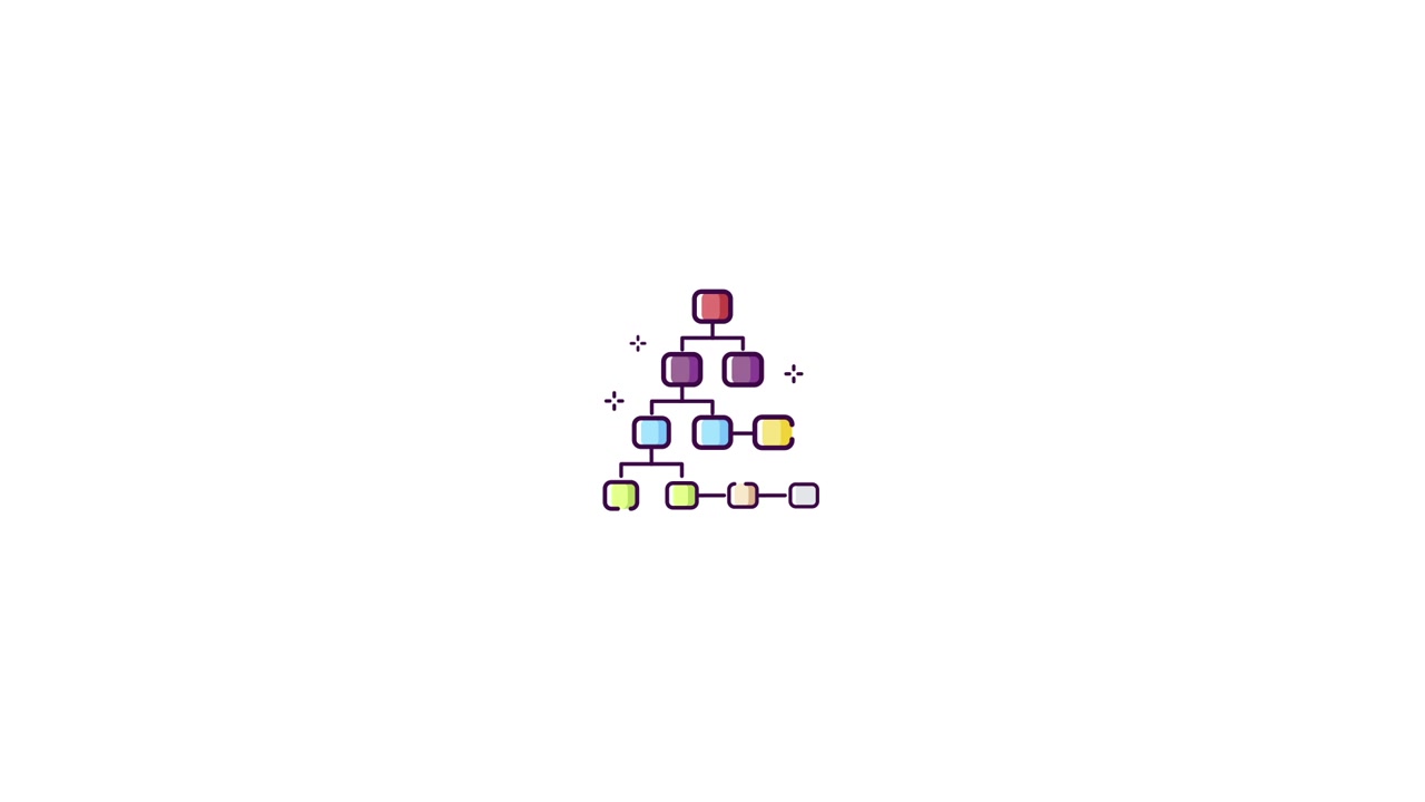 Colorful Animated Tree Diagram Showing Connections and Hierarchy
