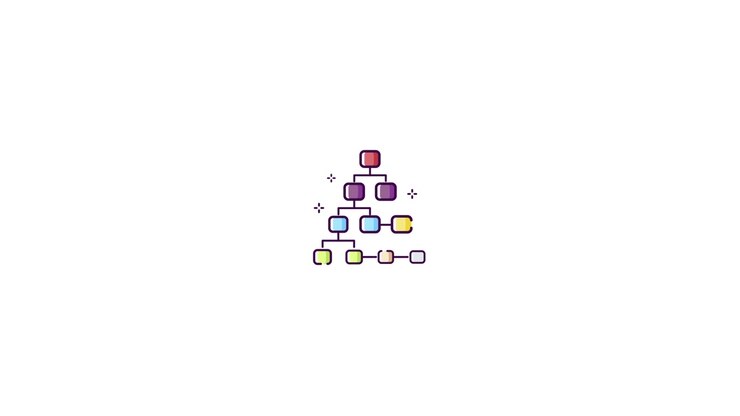 Colorful Animated Tree Diagram Showing Connections and Hierarchy