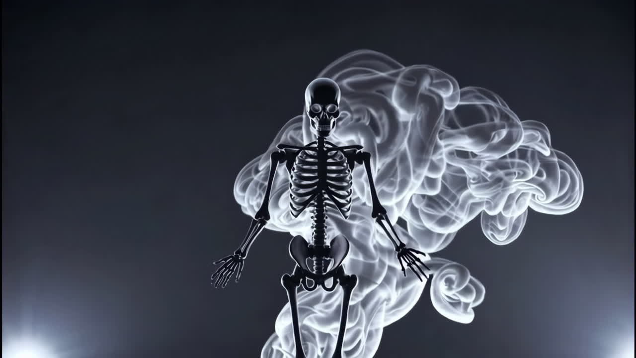 scheletro in fumo