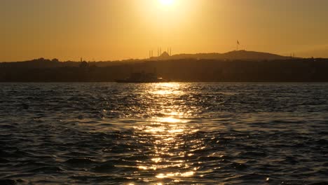 sunny morning view of bosphorus strait and anatolian side of istanbul