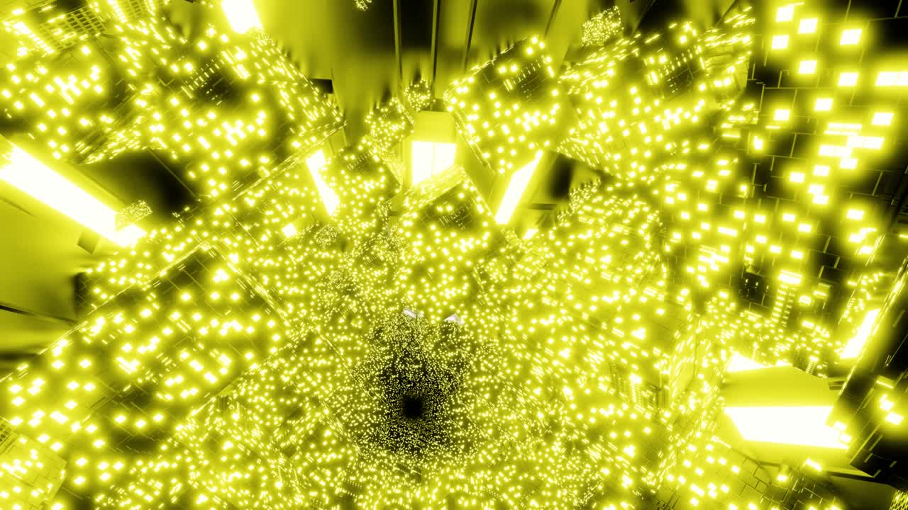 미래의 매트릭스를 가진 3d 빅 데이터 디지털 터널 사각형 - 디지털 기술 터널로 날아가는 모션 그래픽 - 시간과 공간을 통해 벌레 구 - 기술 및 연결 모션 배경