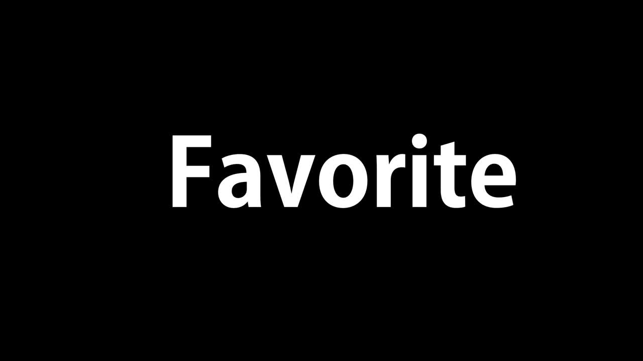 Animação de texto favorito, mensagem, motion graphics